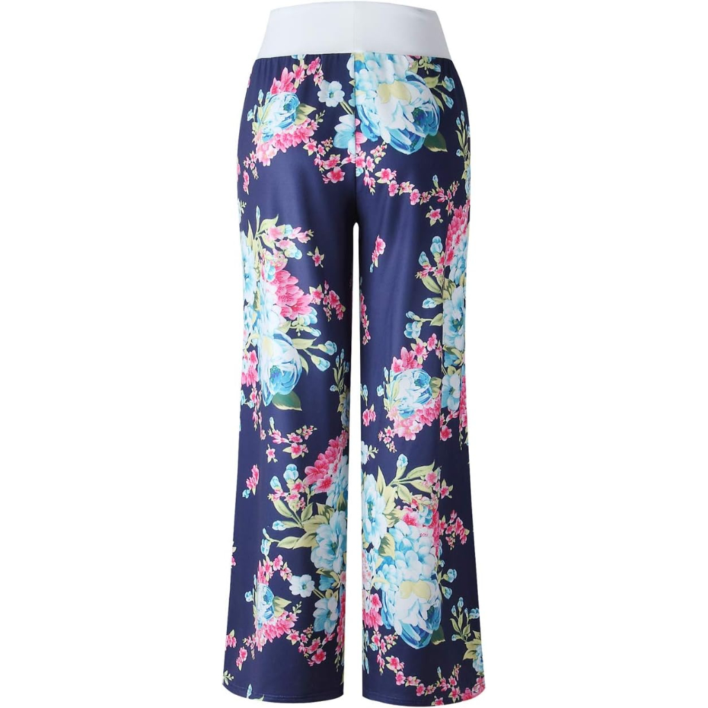 Stretch Floral Palazzo Lounge Pants for Women