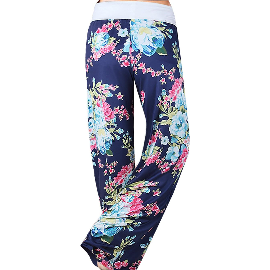 Stretch Floral Palazzo Lounge Pants for Women