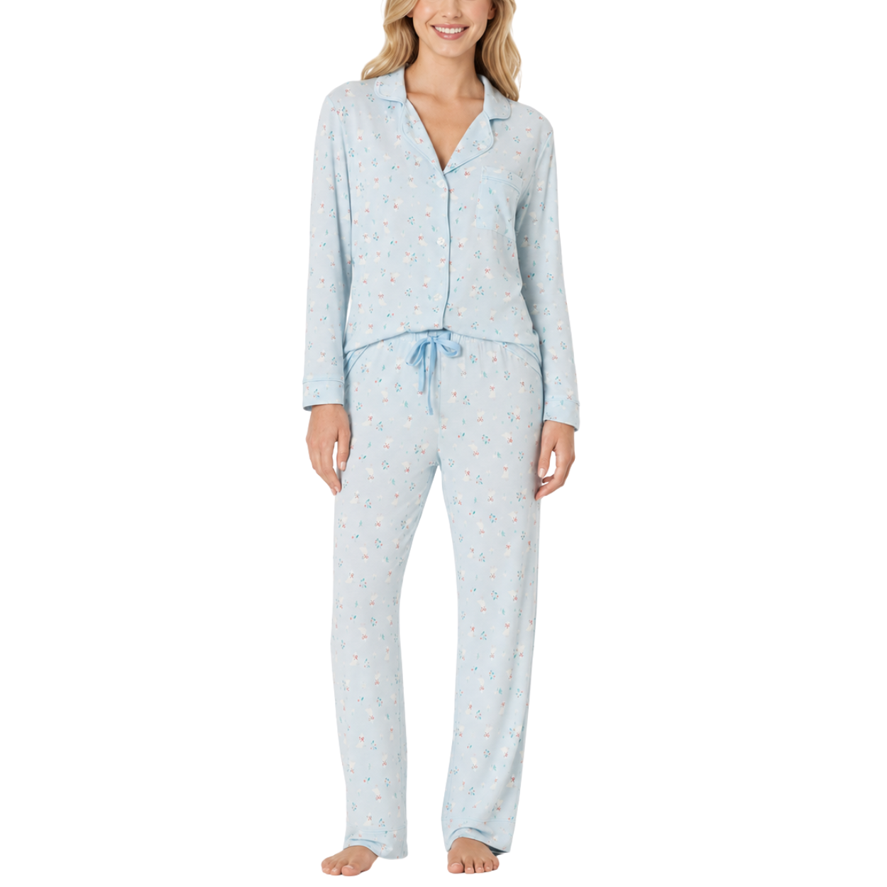 2 Pieces Matching Long Sleeve Pajama Set For Women