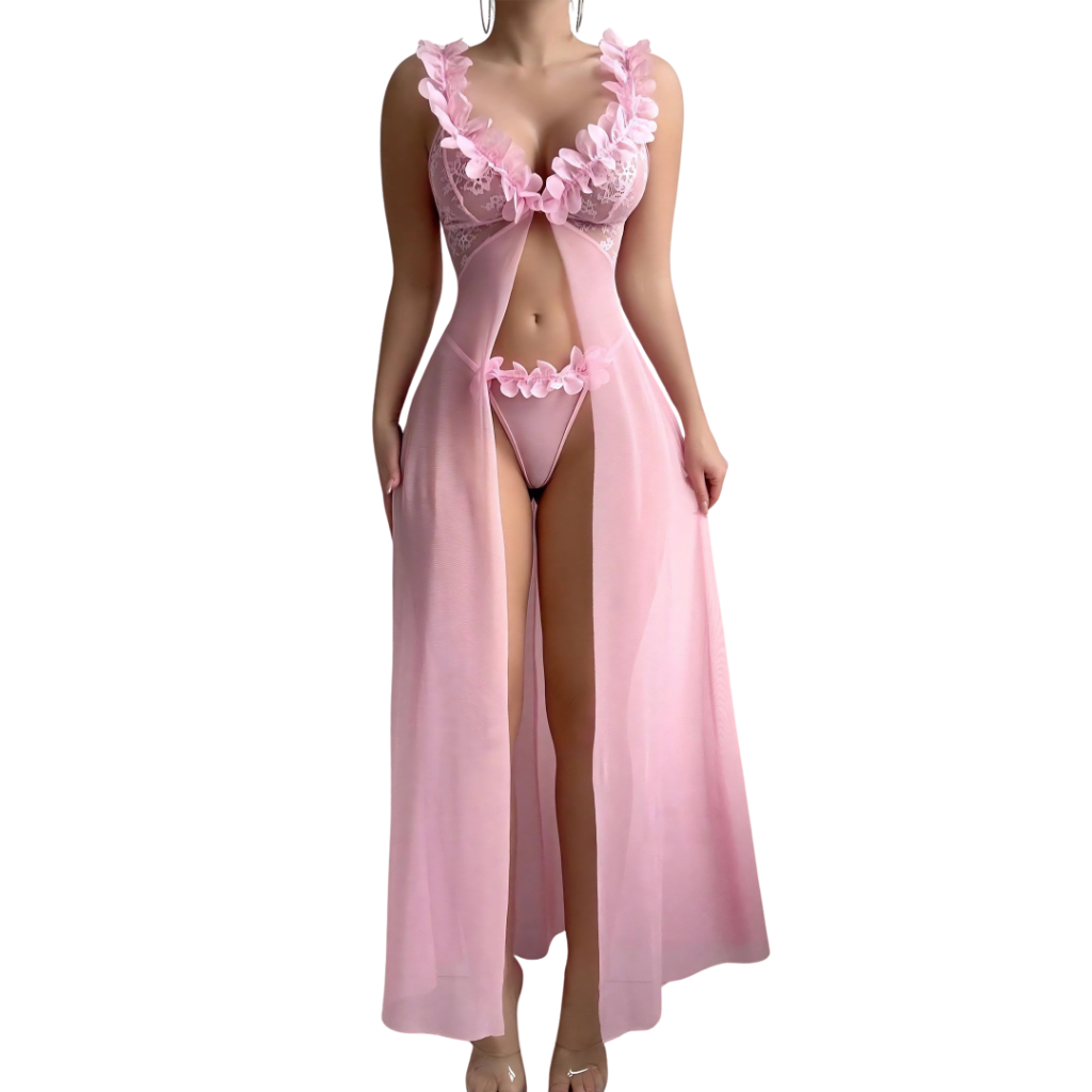 Casual Comfortable Floral Lace Sleepwear Set For Men
