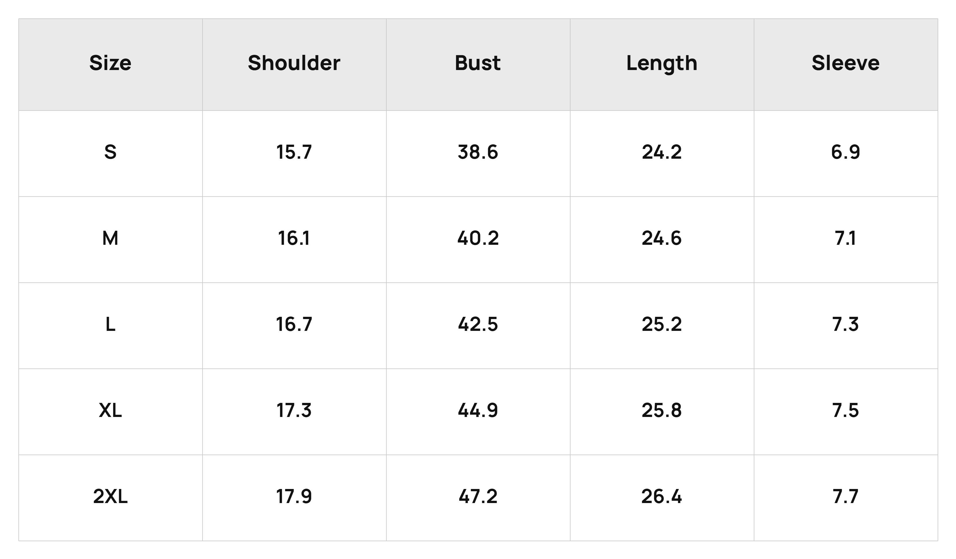 Size Chart