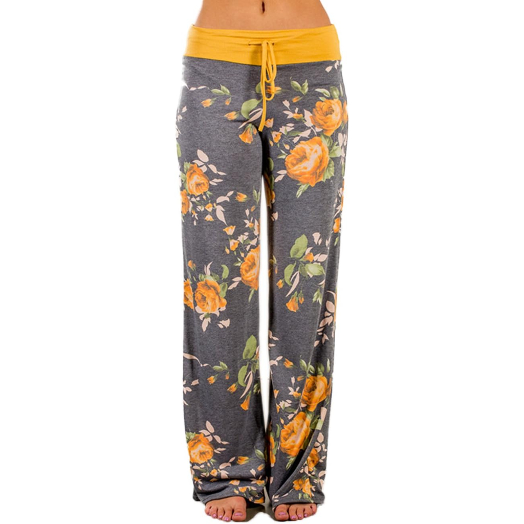 Stretch Floral Palazzo Lounge Pants for Women