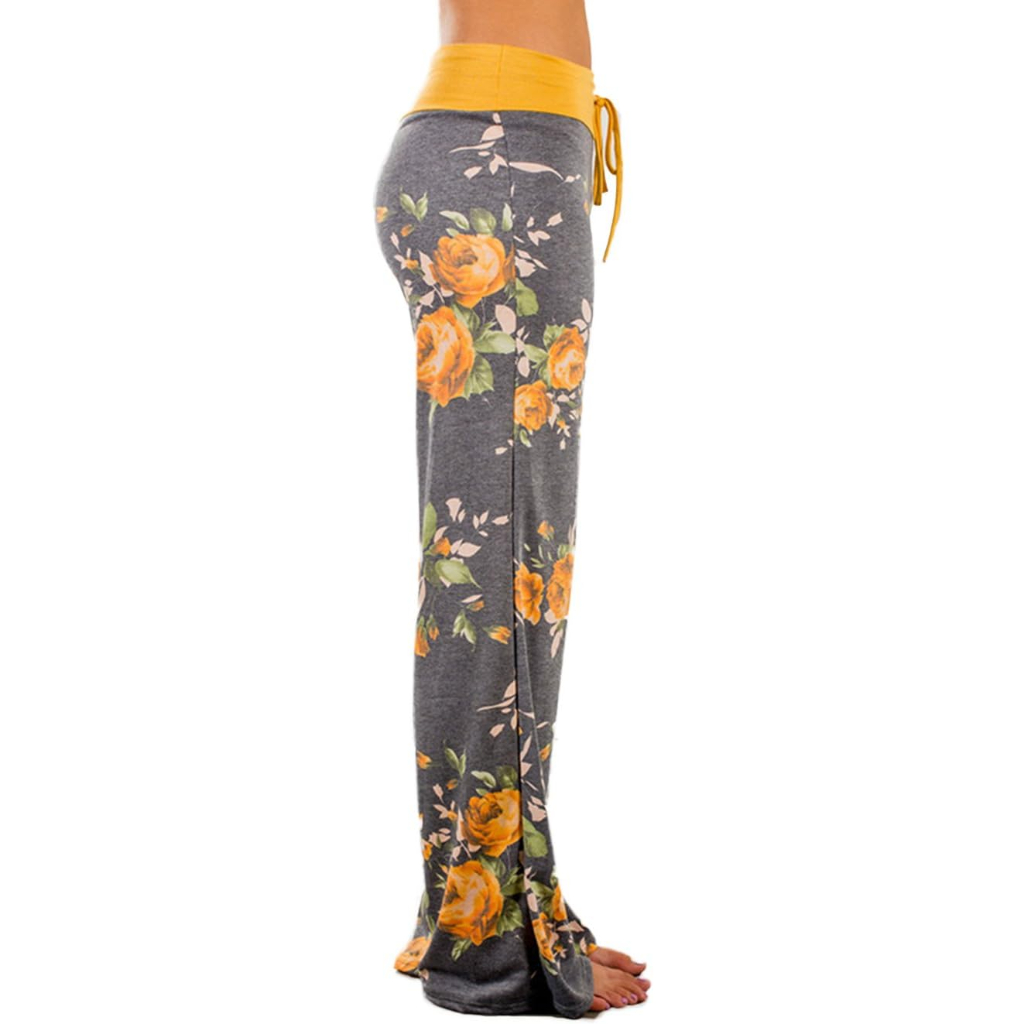 Stretch Floral Palazzo Lounge Pants for Women
