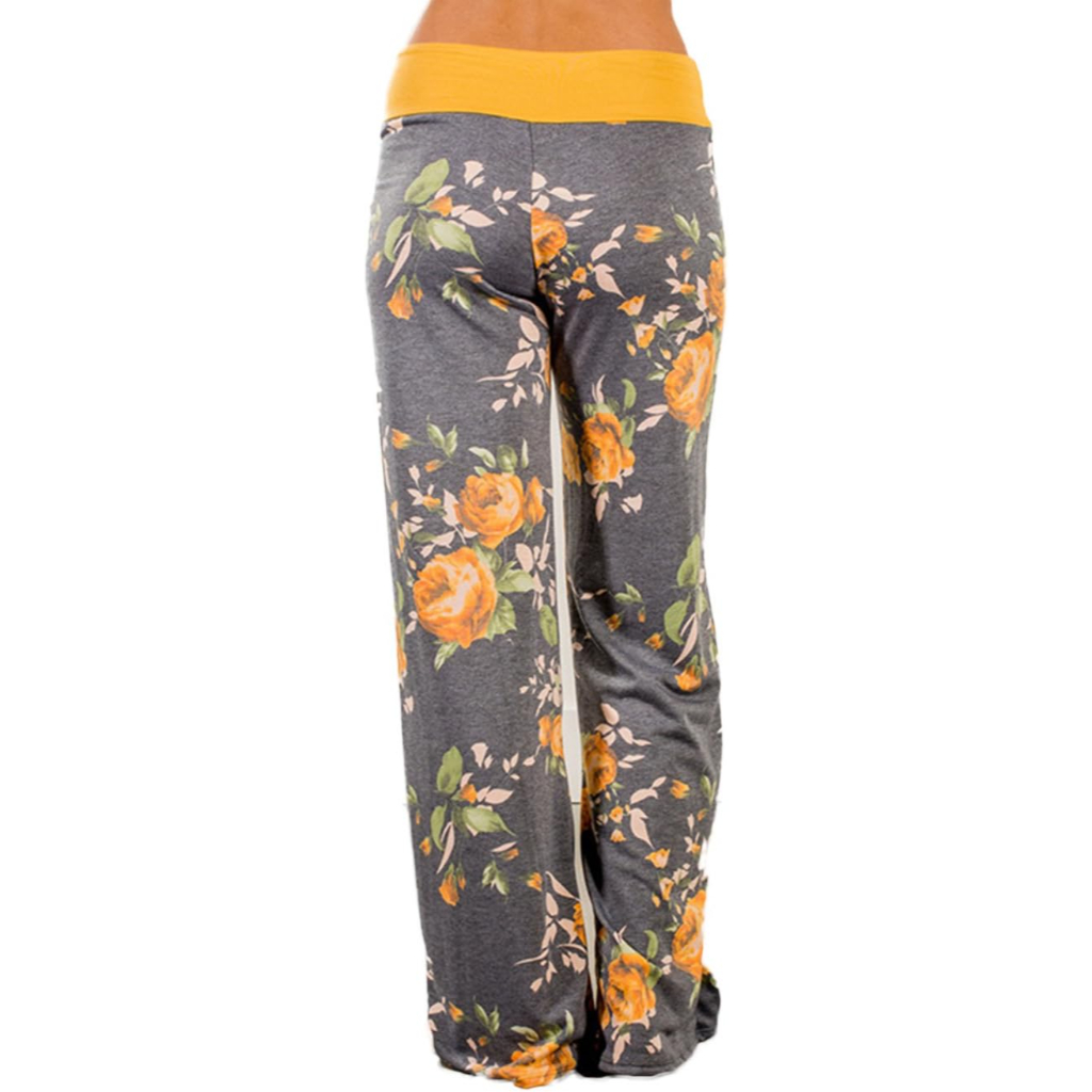 Stretch Floral Palazzo Lounge Pants for Women