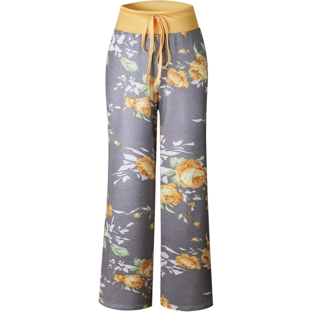 Stretch Floral Palazzo Lounge Pants for Women