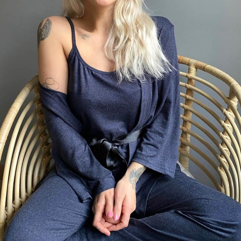 The Solid Long Pajama Set Affordable Comfy Pajamas-Original Pajamas