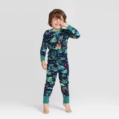 Dinosaur Print Christmas Themed Family Pajama Set-Original Pajamas