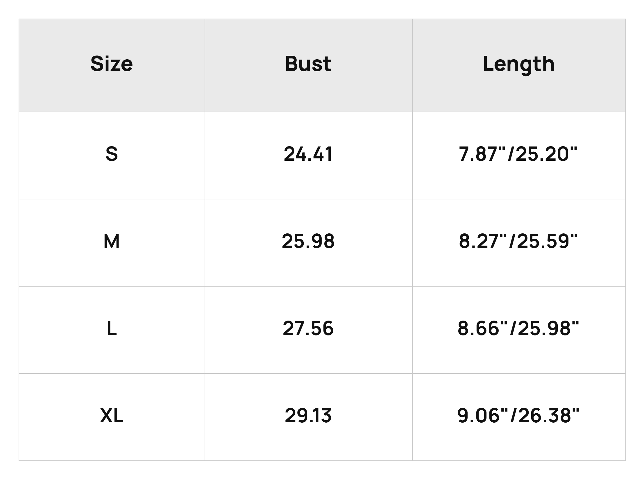 Size Chart