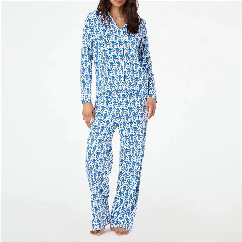 Floral Button Front Pajama Set-Original PajamasFloral Button Front Pajama Set - Image 2