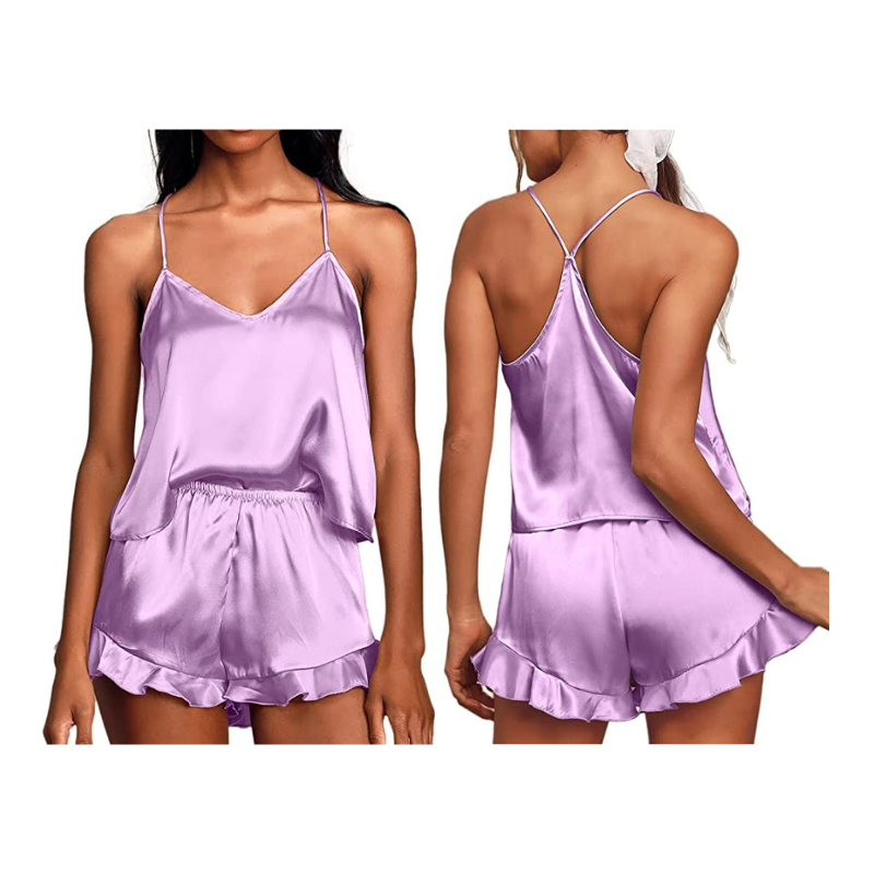 Satin Silk 2Pcs Sleepwear Set-Original PajamasSatin Silk 2Pcs Sleepwear Set - Image 8