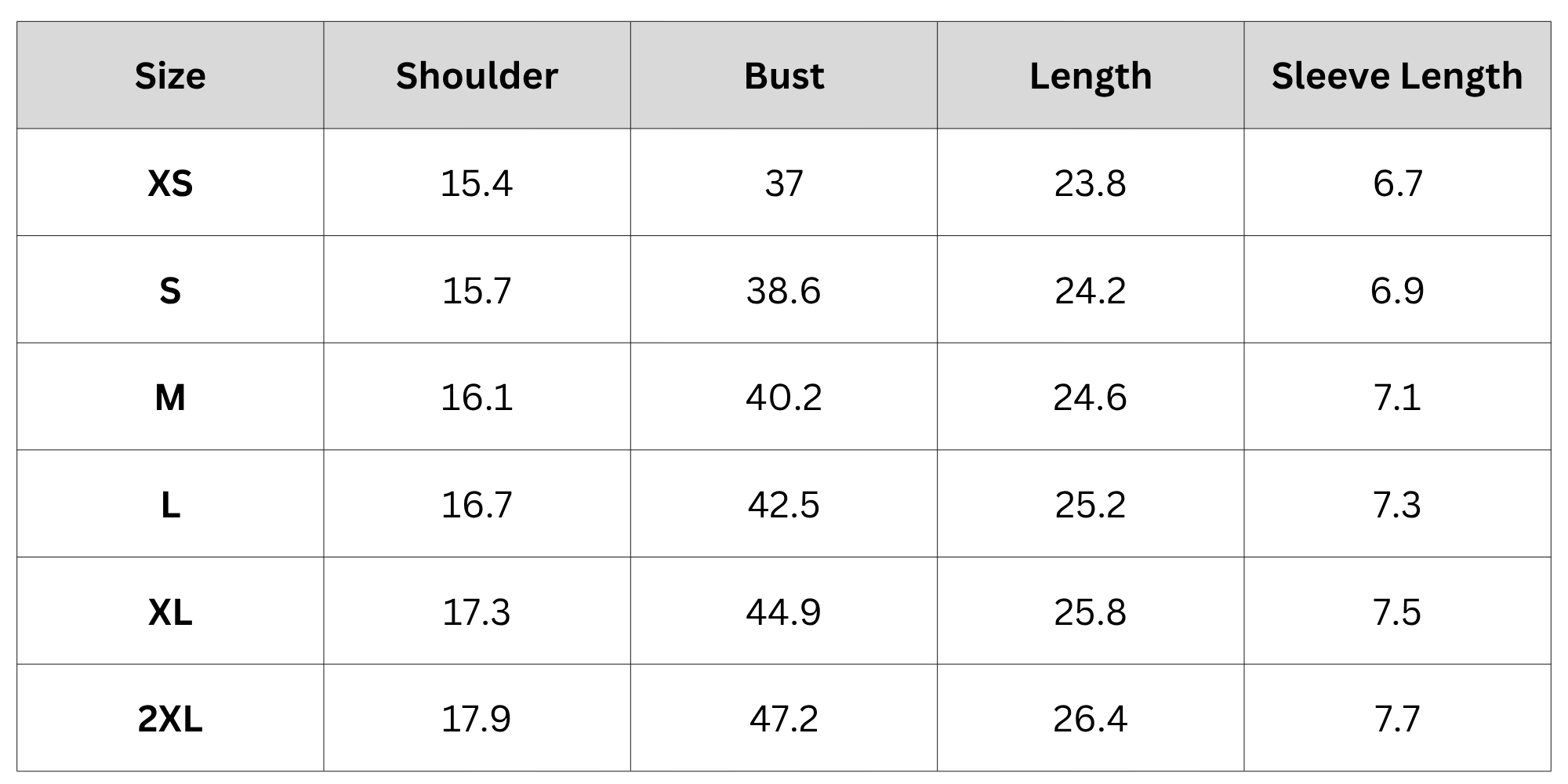 Size Chart