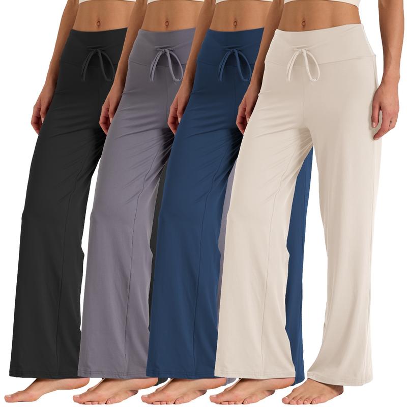 Pack Of 4 Casual Wide Palazzo Pants For Women