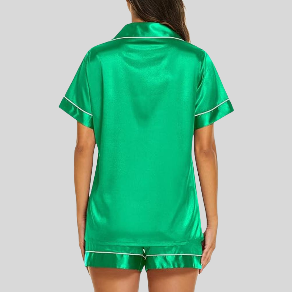 2 Piece Short Sleeve Button Down Loungewear