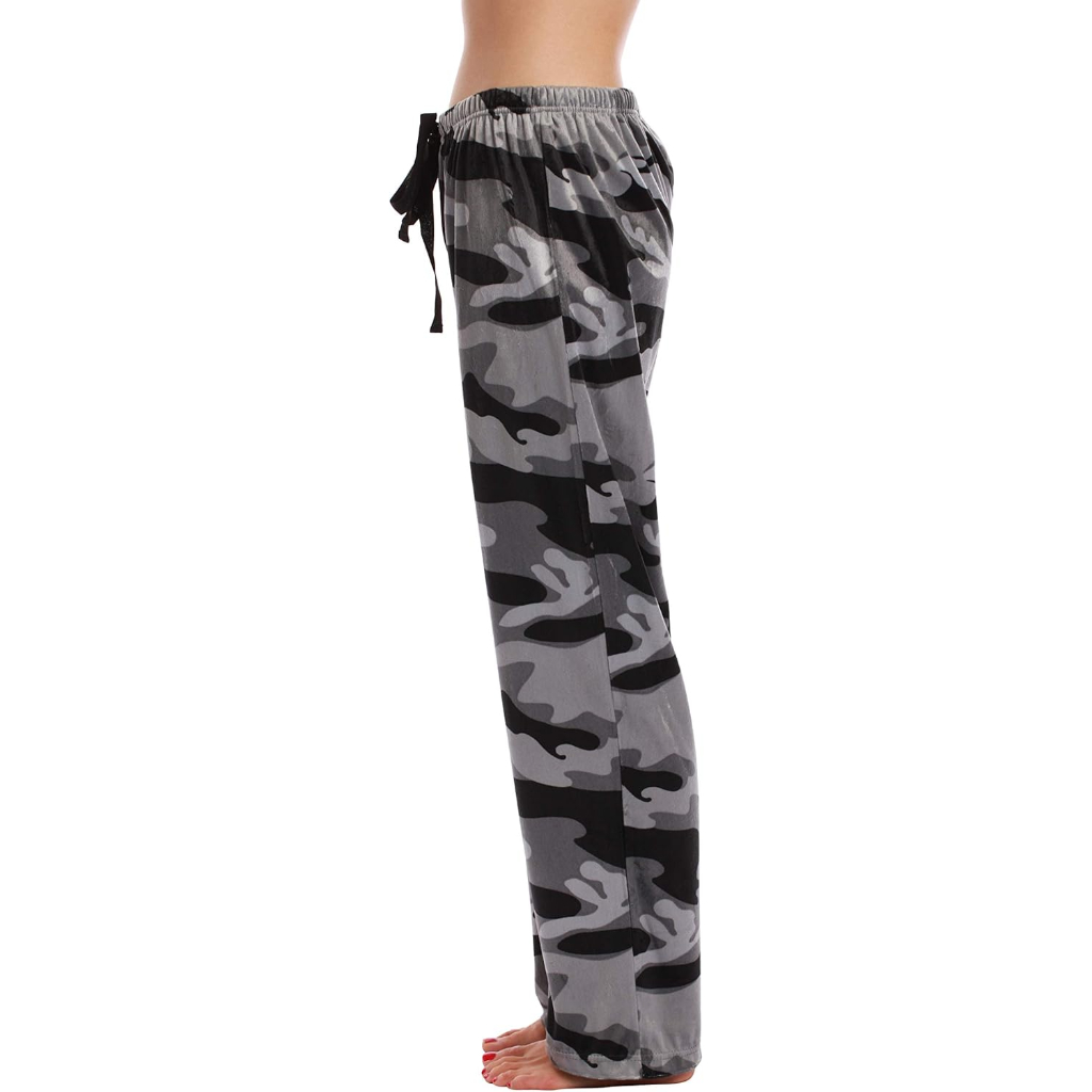 Silky Fleece Plaid Pajama Pants Women