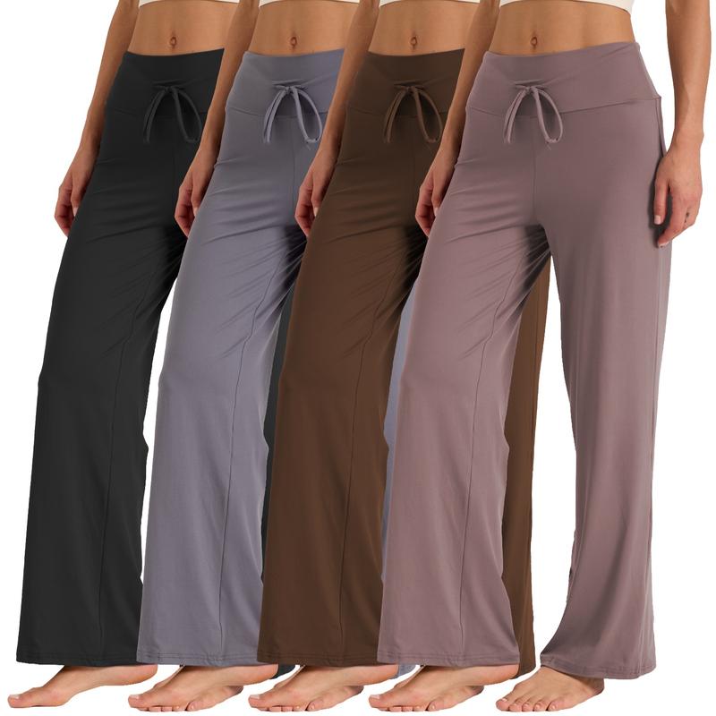 Pack Of 4 Casual Wide Palazzo Pants For Women