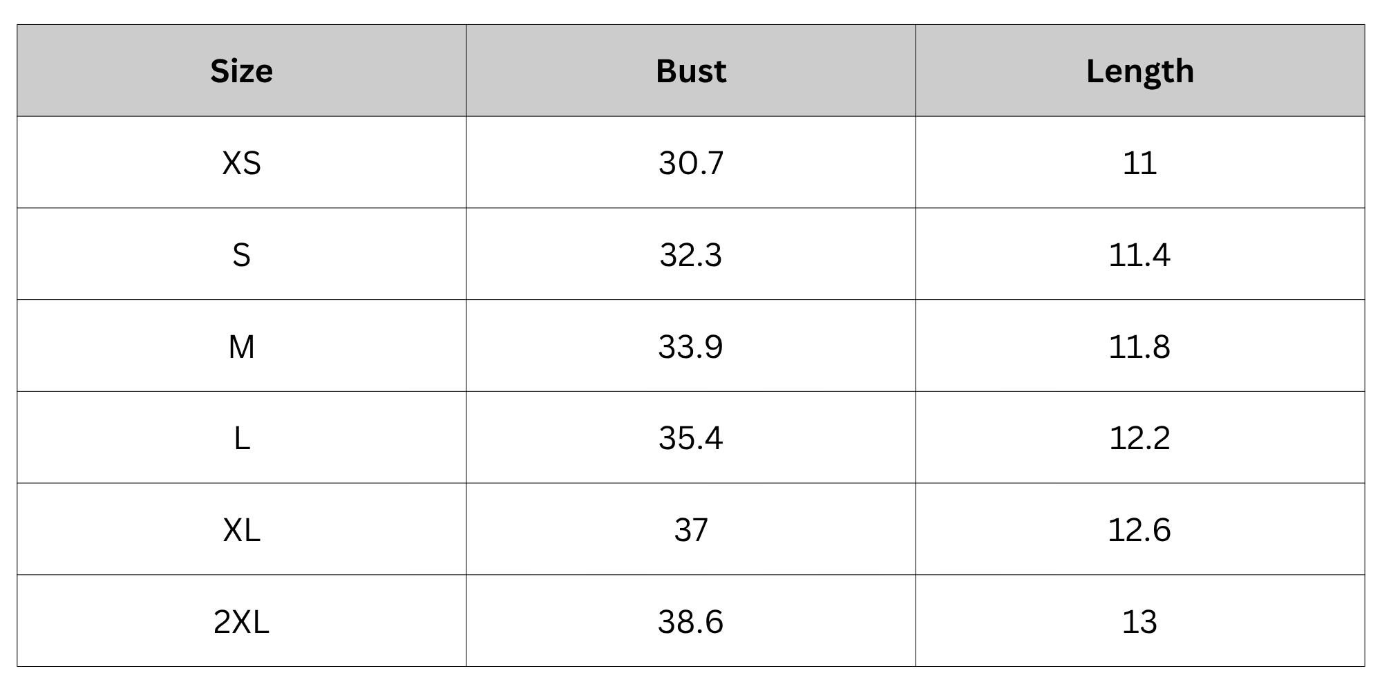 Size Chart