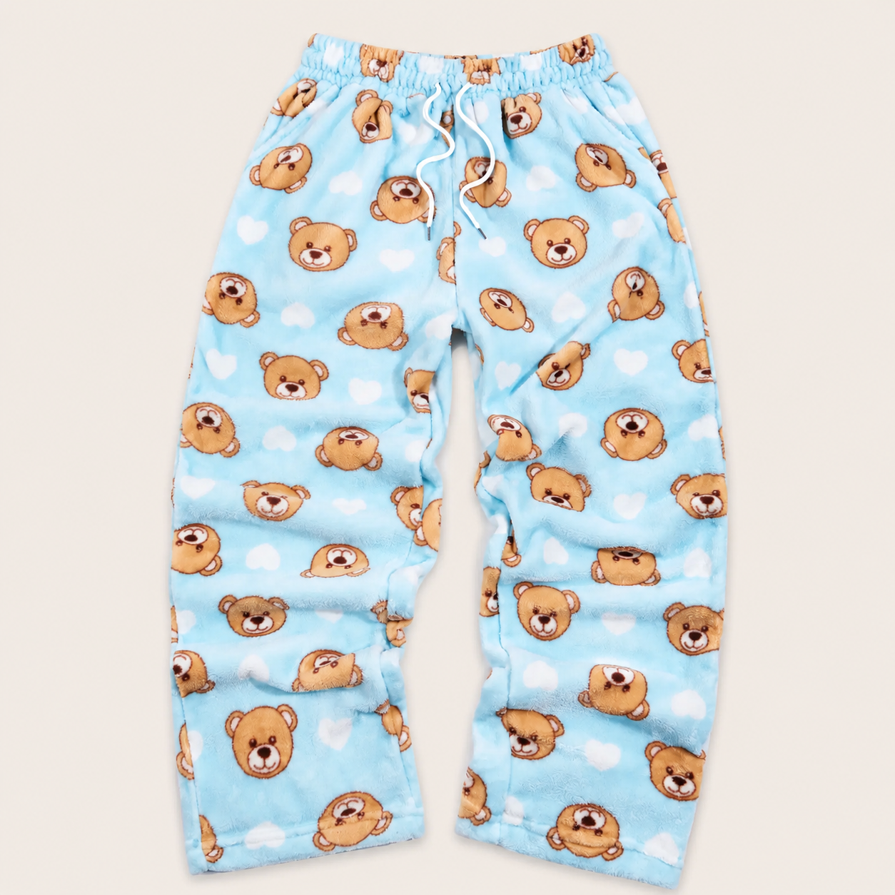 Casual Plaid Fleece Sleepwear Pants With Drawstring For Women