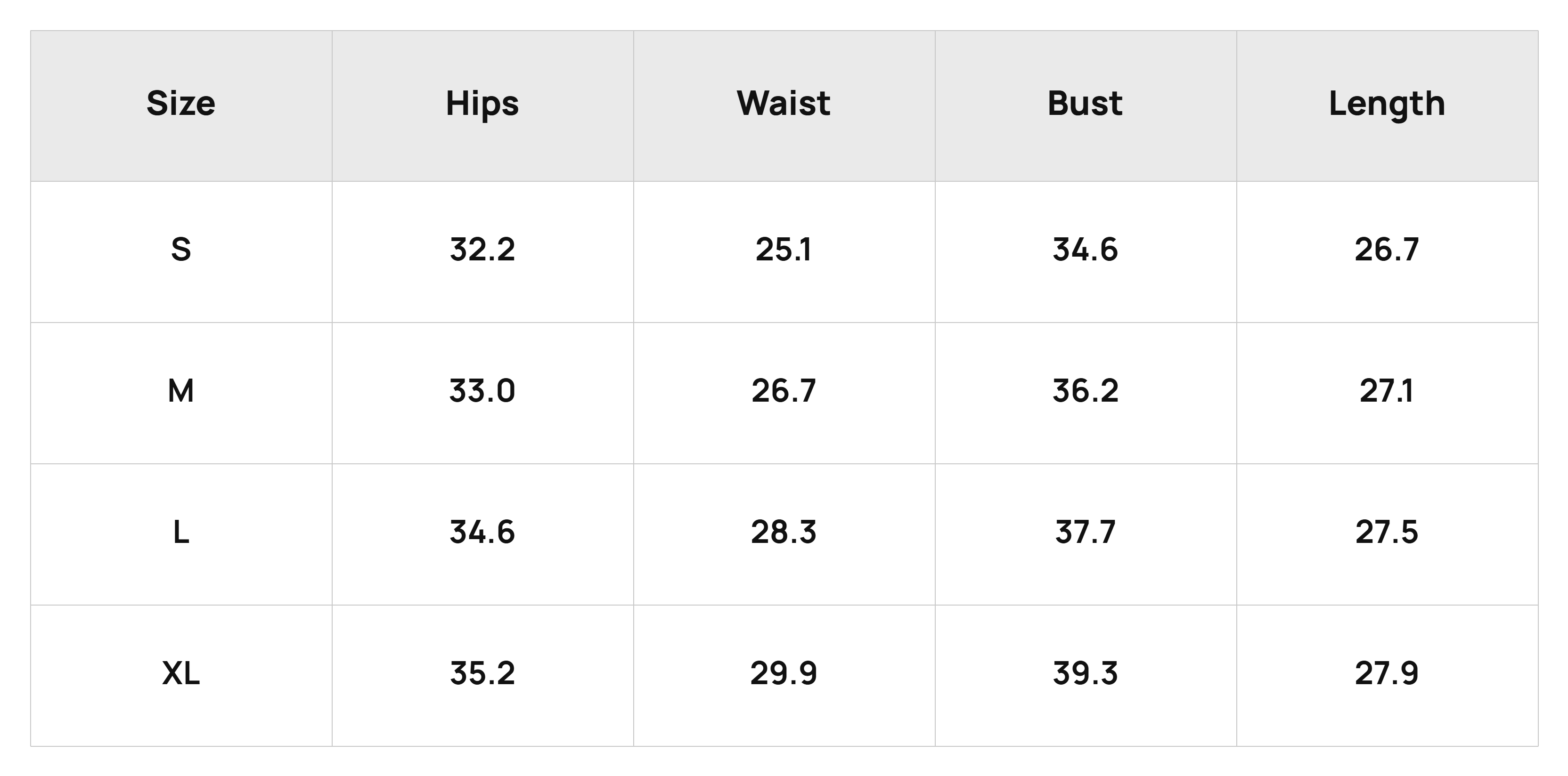 Size Chart