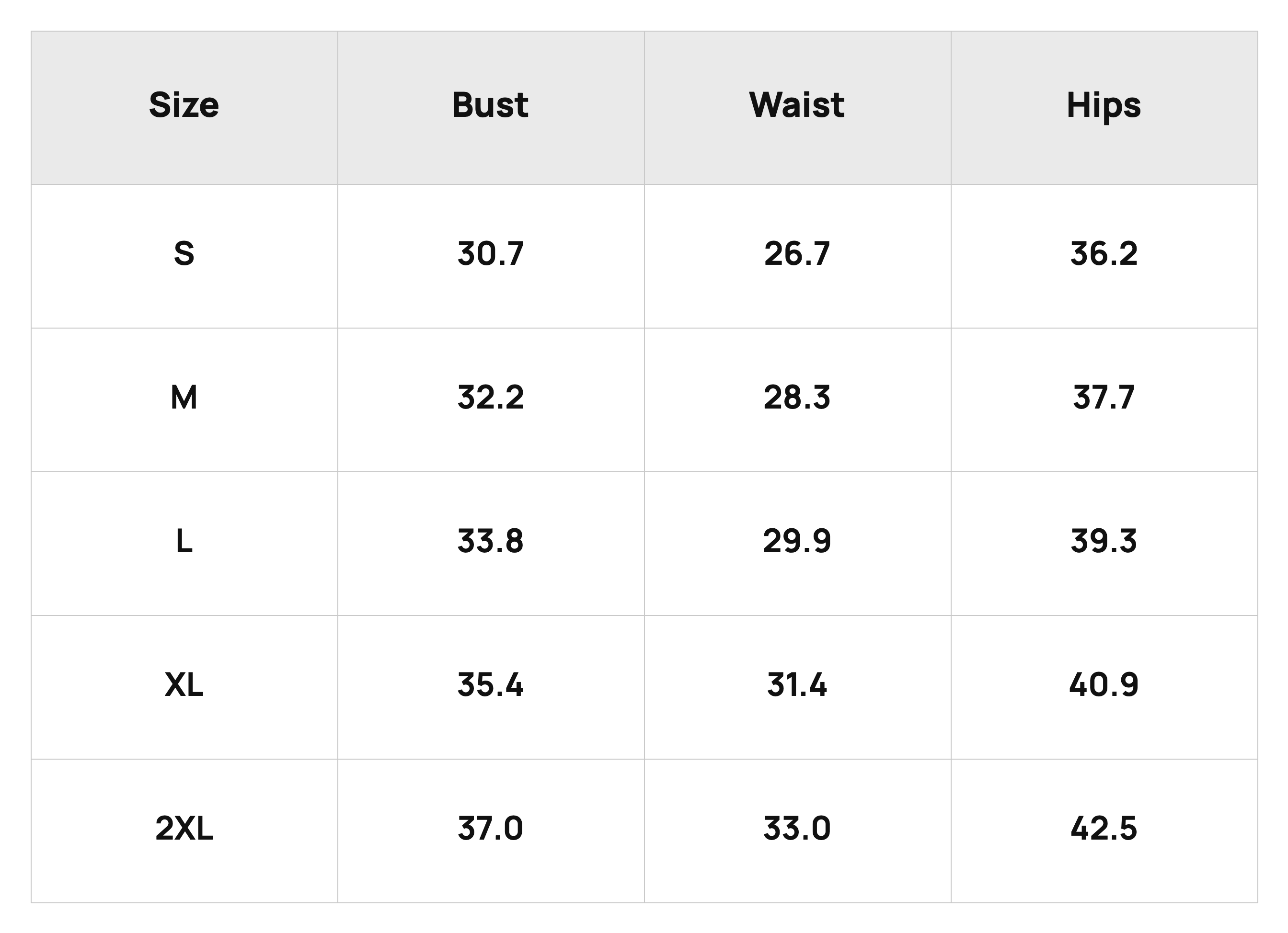 Size Chart