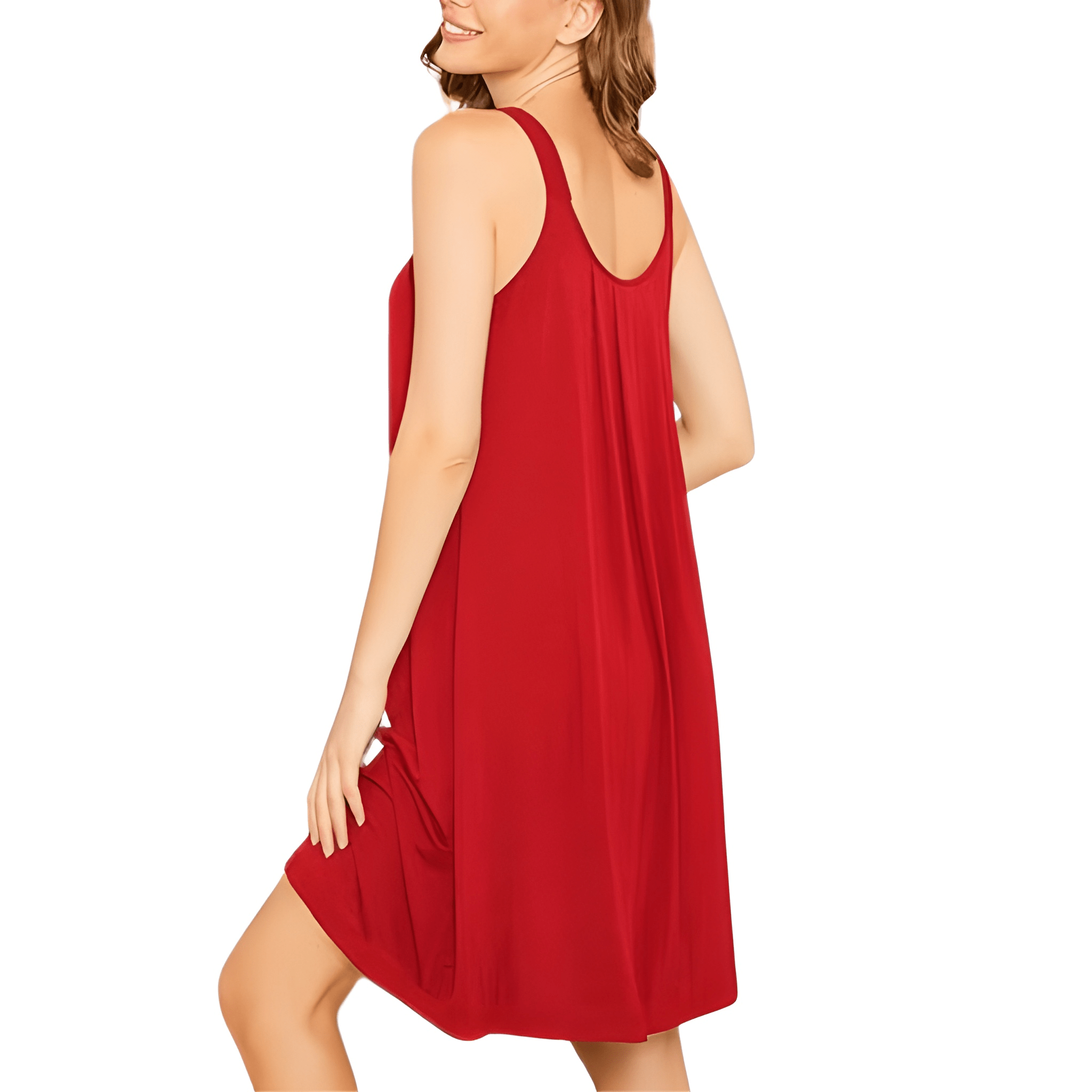 Wide Strap Nightgown For Women And Sleeveless Sleepwear