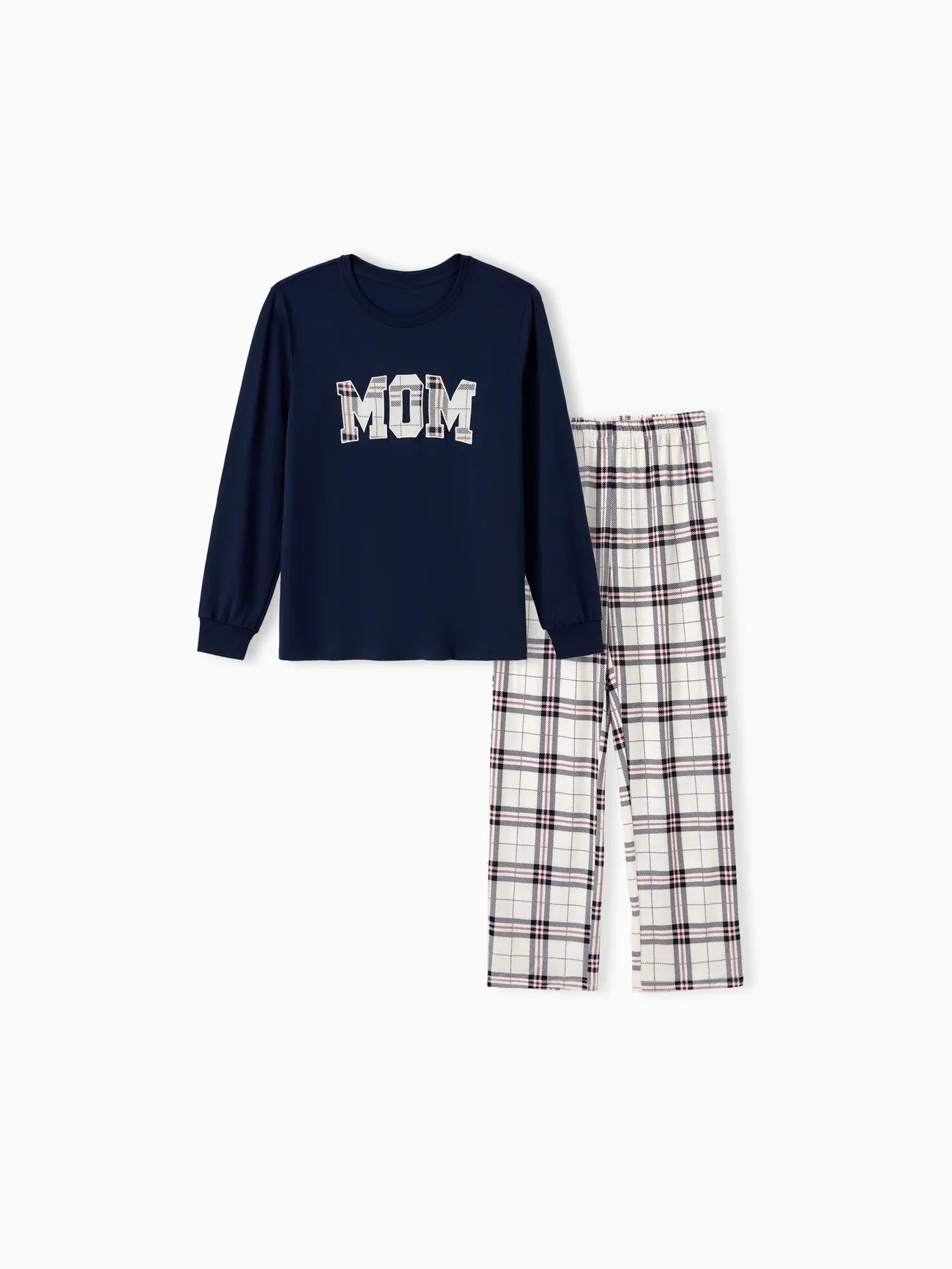 Family Matching Plaid Letter Print Pajamas Sets-Original Pajamas