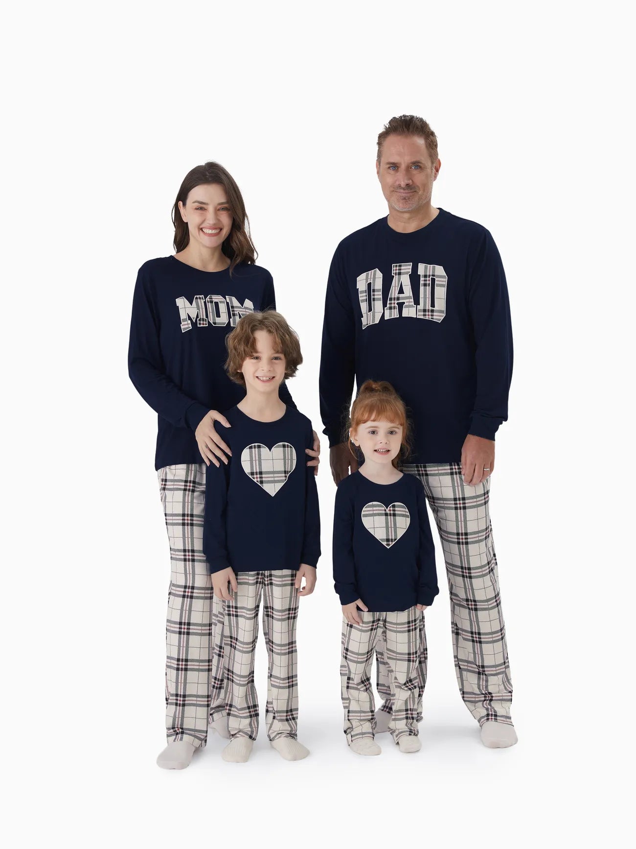 Family Matching Plaid Letter Print Pajamas Sets-Original Pajamas