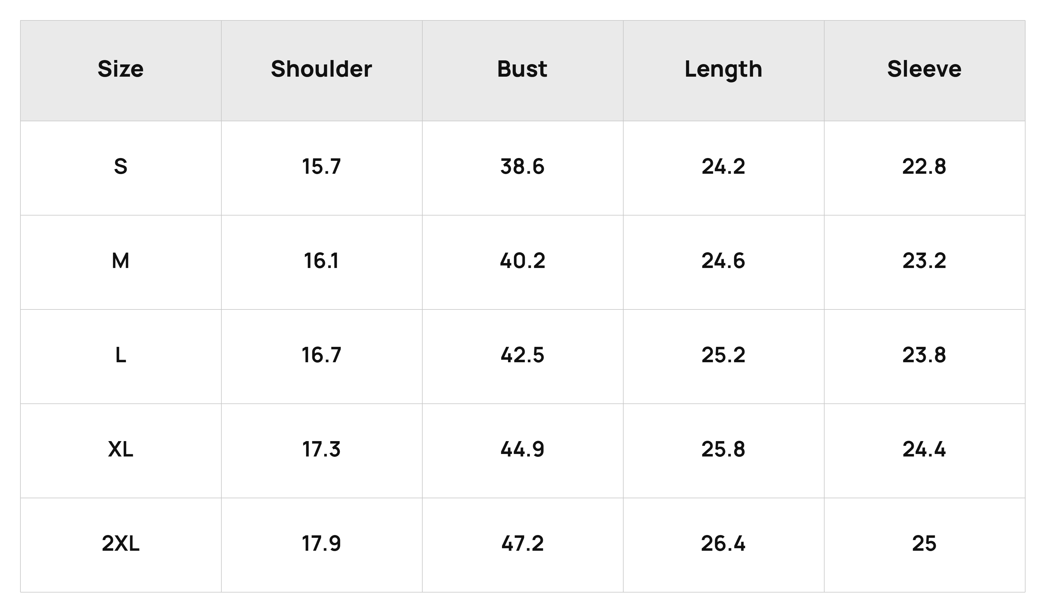 Size Chart