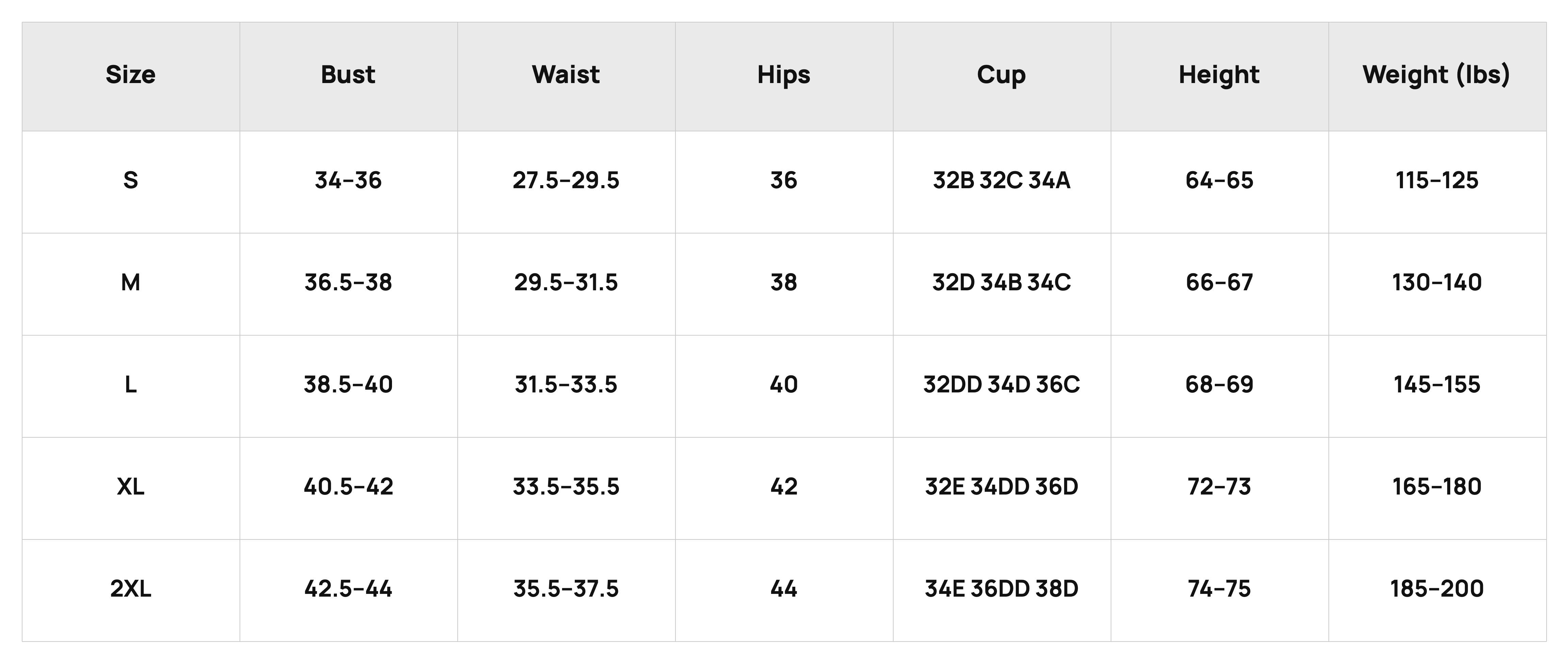 Size Chart