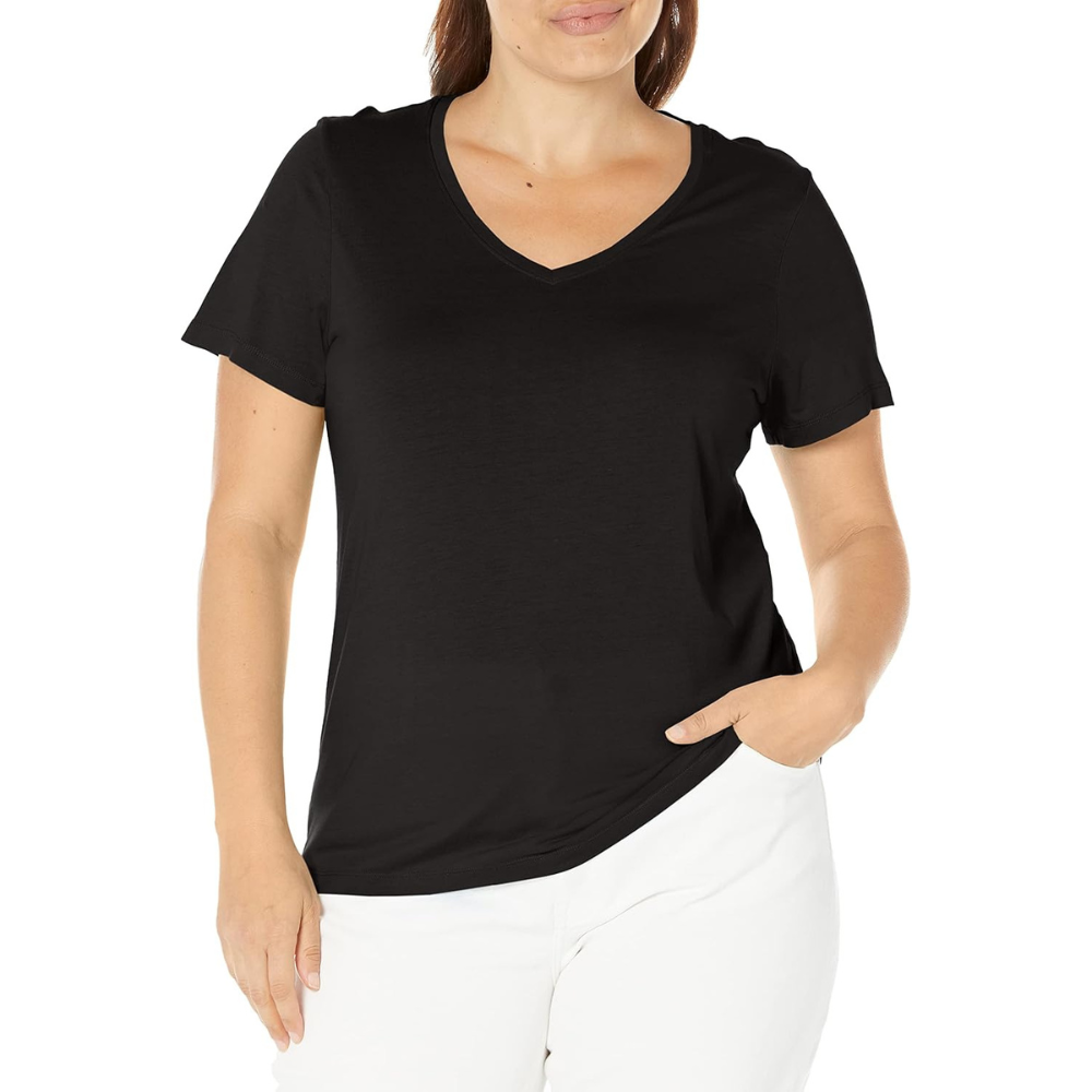 Short Sleeve V Neck T Shirt For Lounging