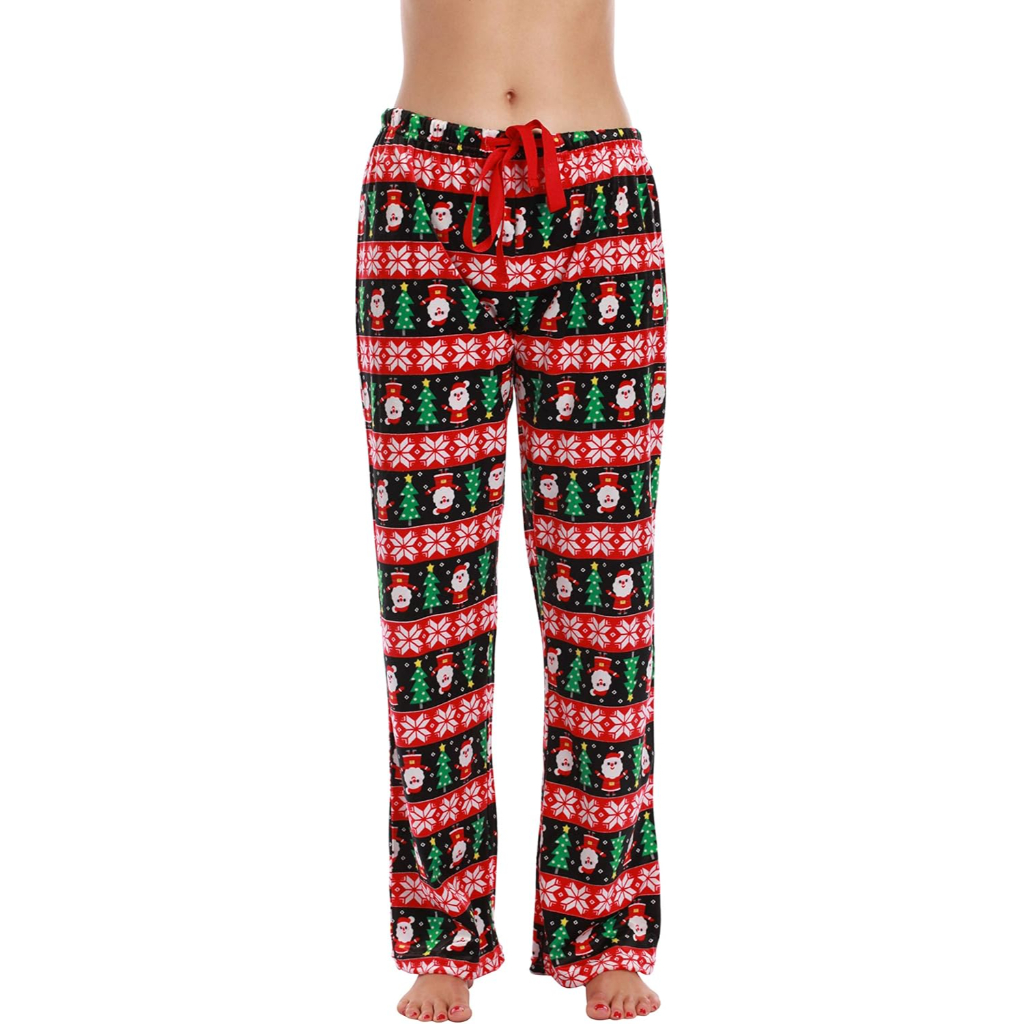 Silky Fleece Plaid Pajama Pants Women