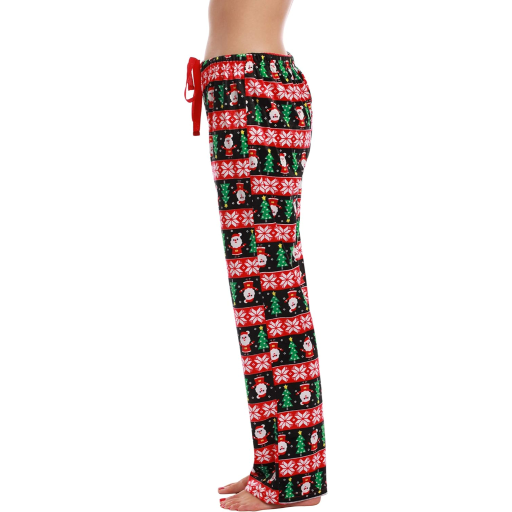 Silky Fleece Plaid Pajama Pants Women
