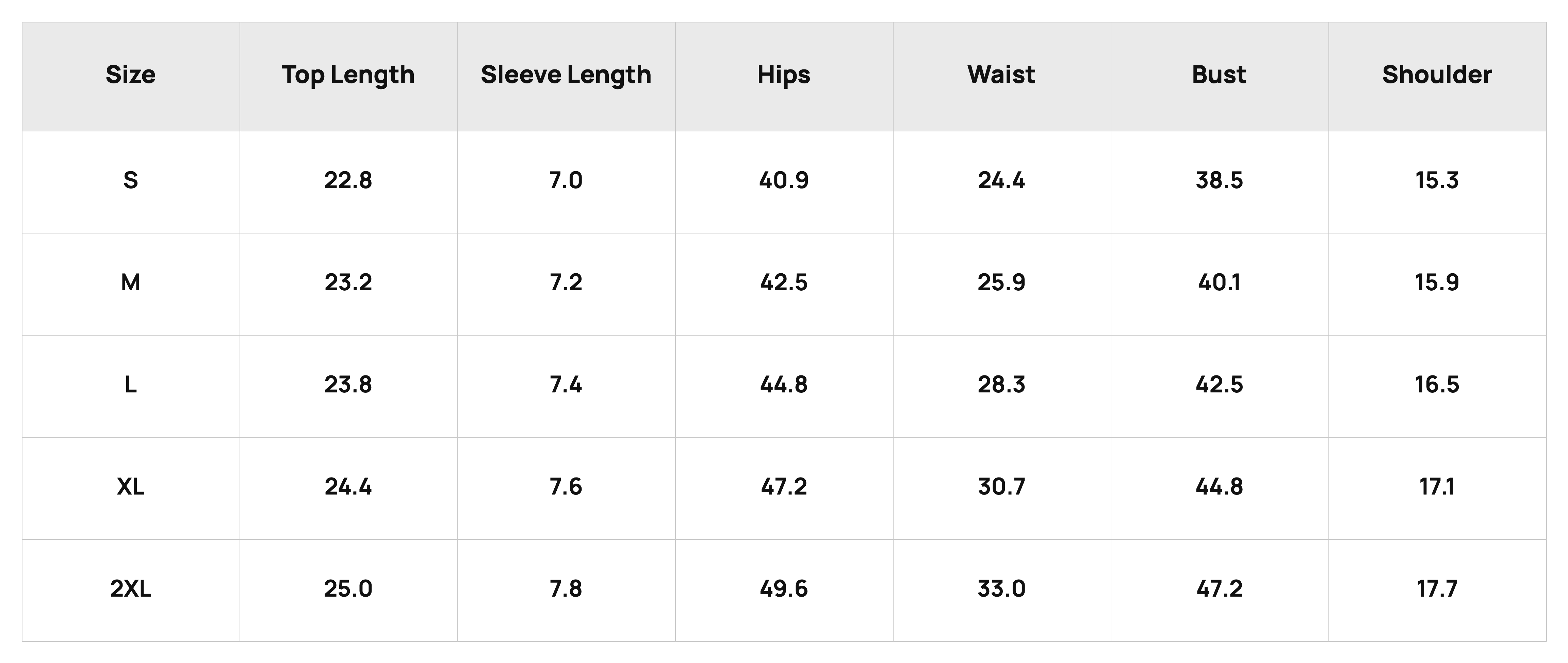 Size Chart
