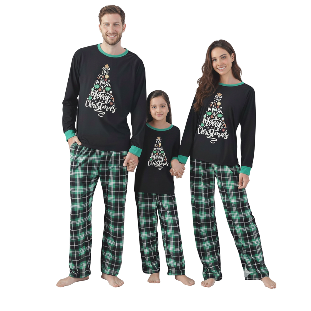 Christmas Themed Printed Family Matching Pajama Set