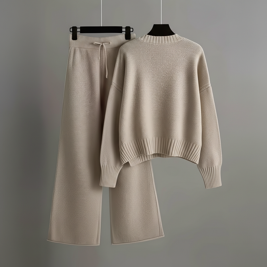 Seed Stitch Knit Sweater Pants Set