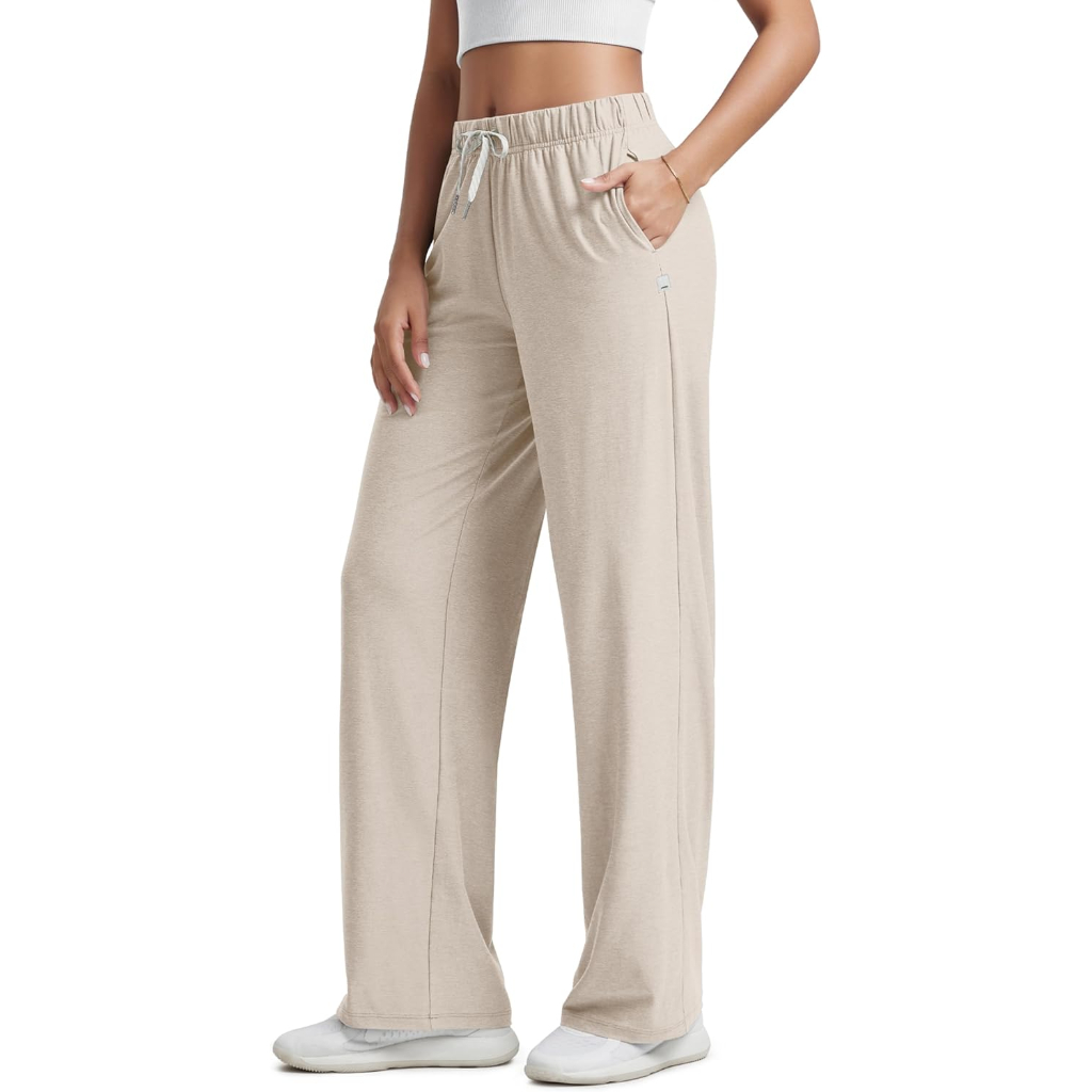 Straight Lounge Pajama Pants With Pockets
