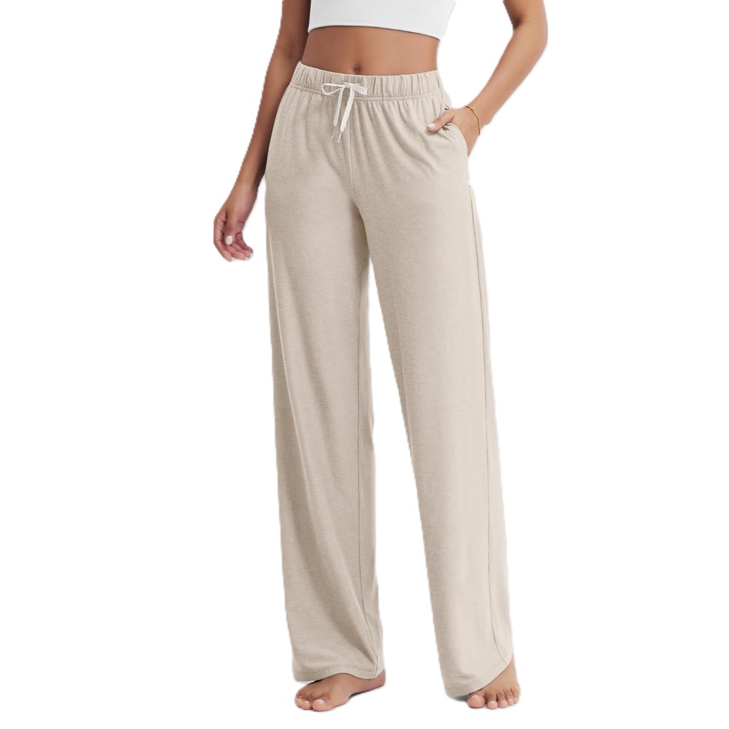 Straight Lounge Pajama Pants With Pockets