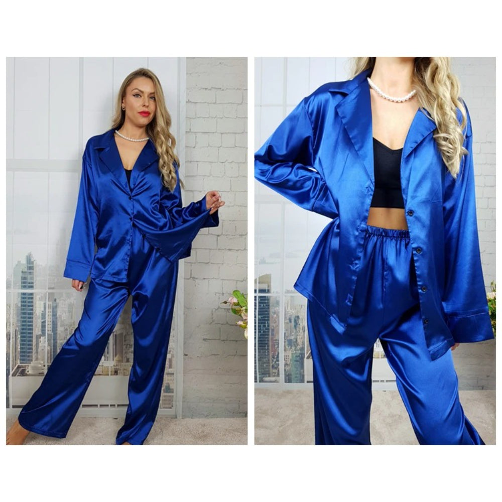 Women Long Sleeves Leg Pants Trouser Suits-Original Pajamas