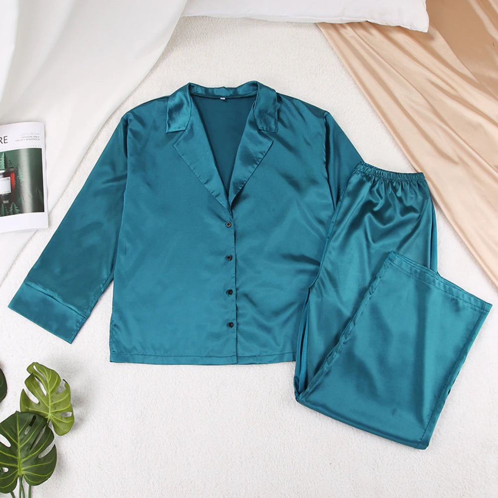 Women Long Sleeves Leg Pants Trouser Suits-Original Pajamas