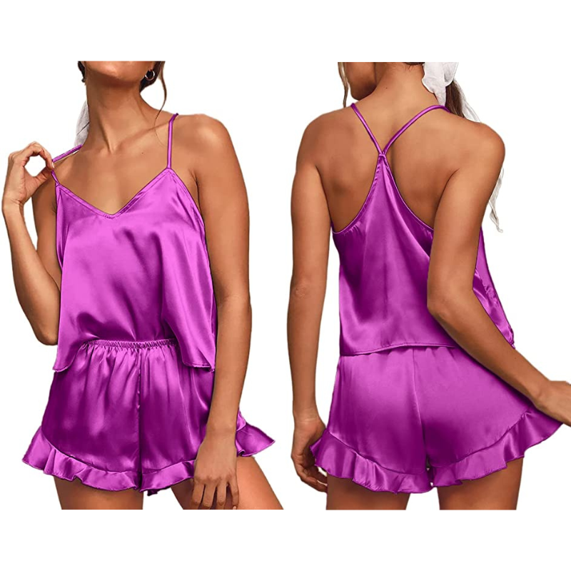 Satin Silk 2Pcs Sleepwear Set-Original Pajamas