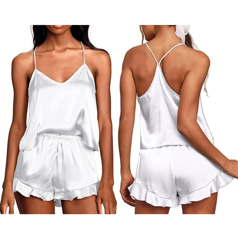 Satin Silk 2Pcs Sleepwear Set-Original PajamasSatin Silk 2Pcs Sleepwear Set - Image 2