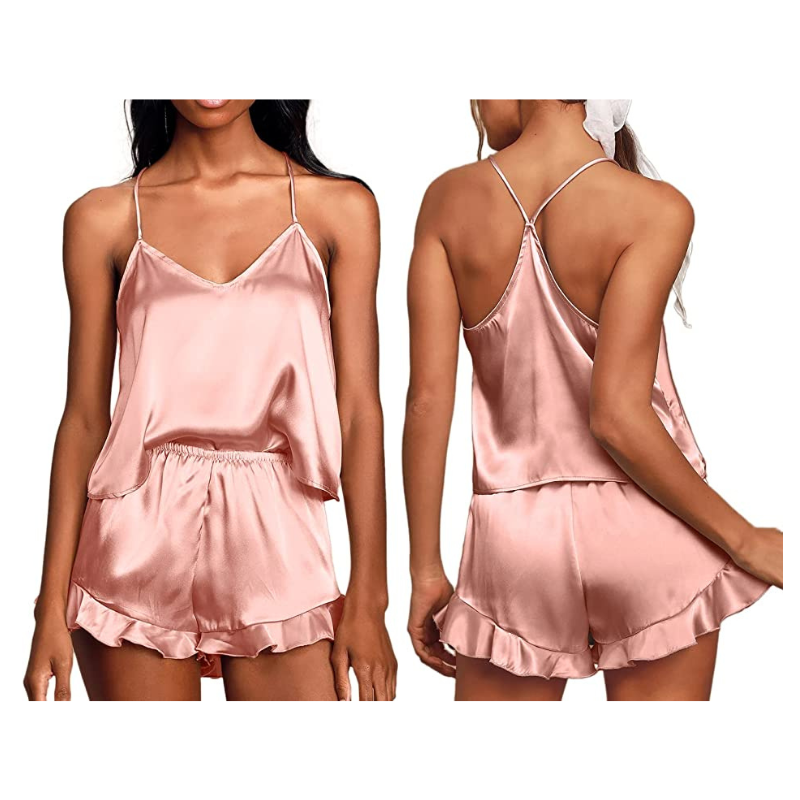 Satin Silk 2Pcs Sleepwear Set-Original Pajamas