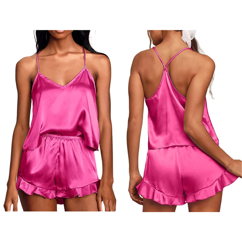 Satin Silk 2Pcs Sleepwear Set-Original PajamasSatin Silk 2Pcs Sleepwear Set - Image 5