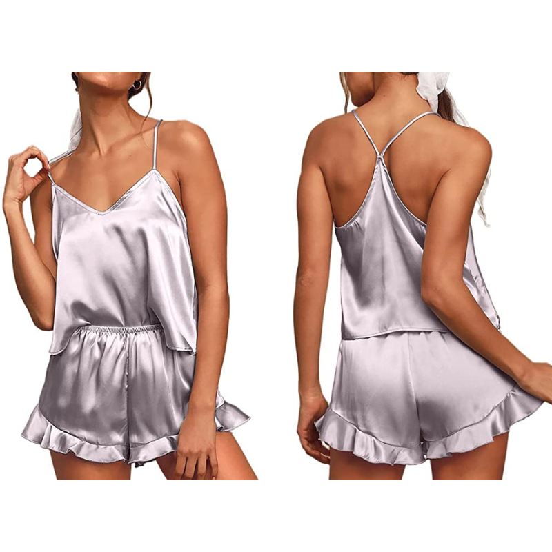 Satin Silk 2Pcs Sleepwear Set-Original Pajamas