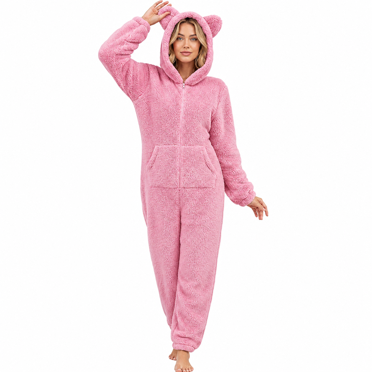 Cozy Fleece Winter Hooded Loungewear Pajamas For Women