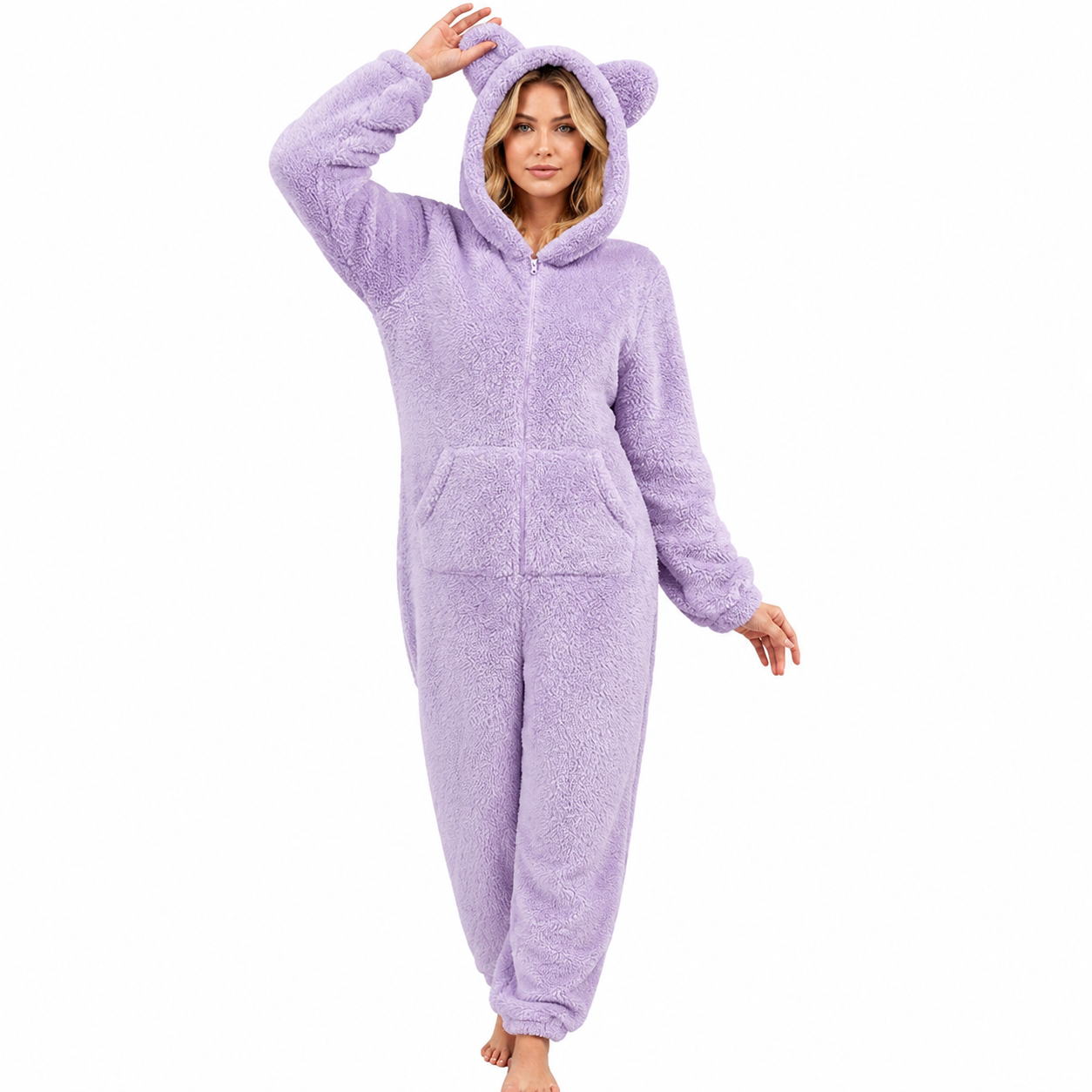 Cozy Fleece Winter Hooded Loungewear Pajamas For Women