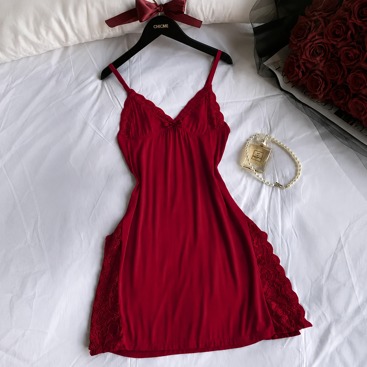 Pack Of 3 Lace Trim Sleepwear Set For Women
