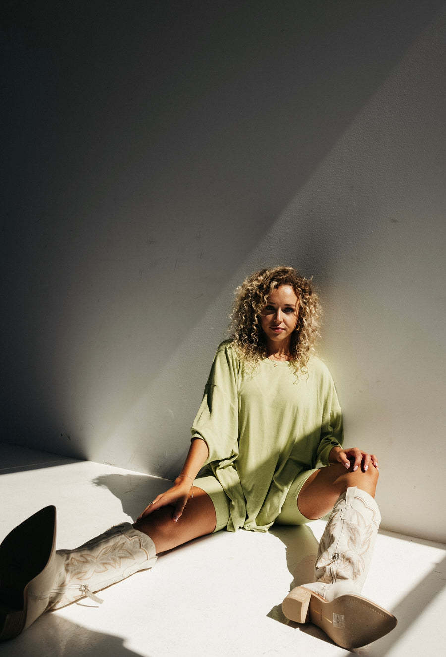 Oversized Tee And Biker Short Set-Original Pajamas