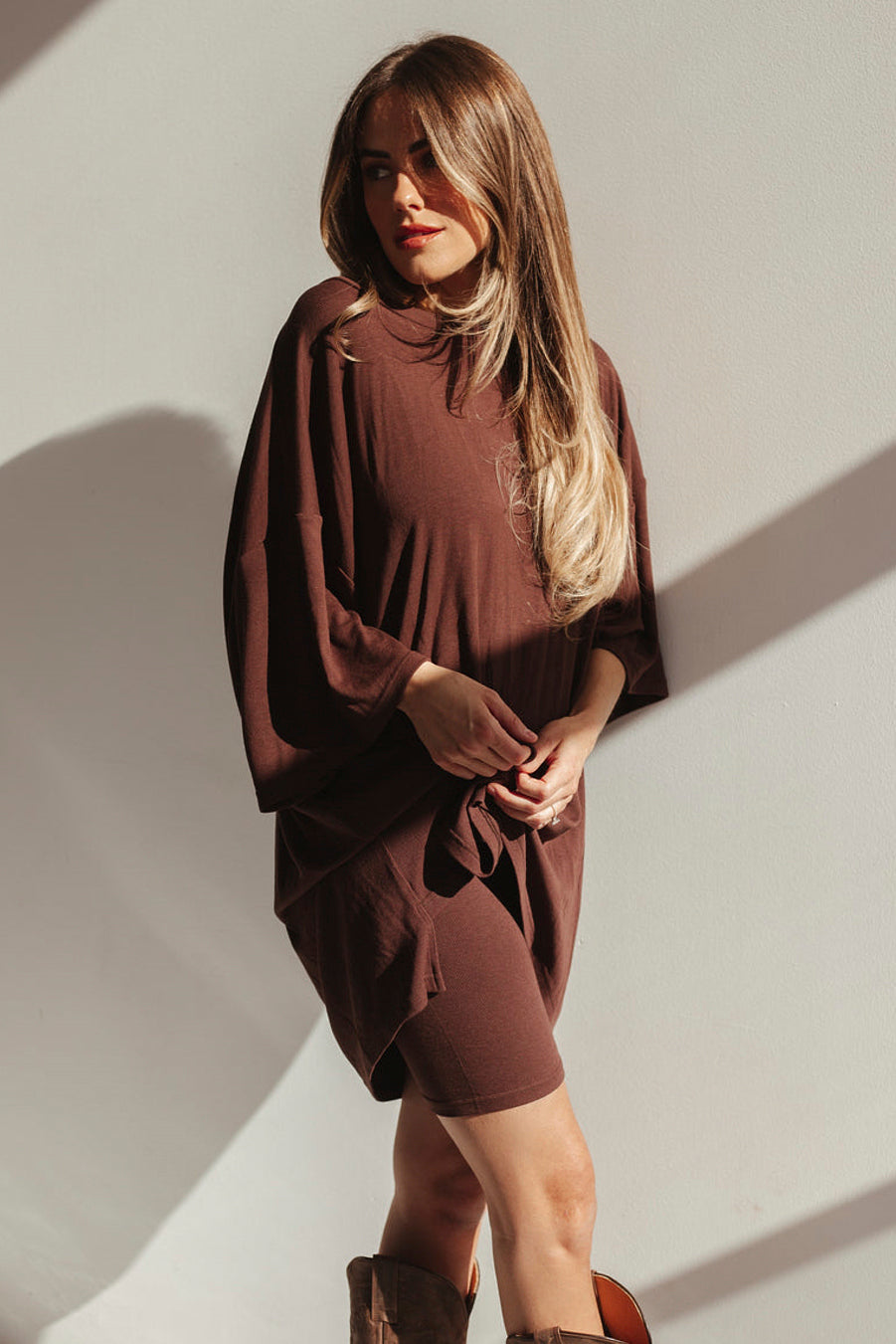 Oversized Tee And Biker Short Set-Original Pajamas