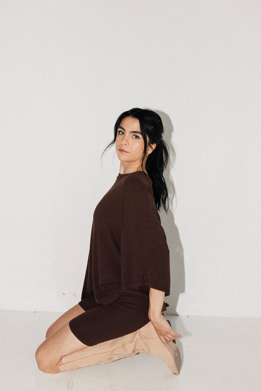 Oversized Tee And Biker Short Set-Original Pajamas