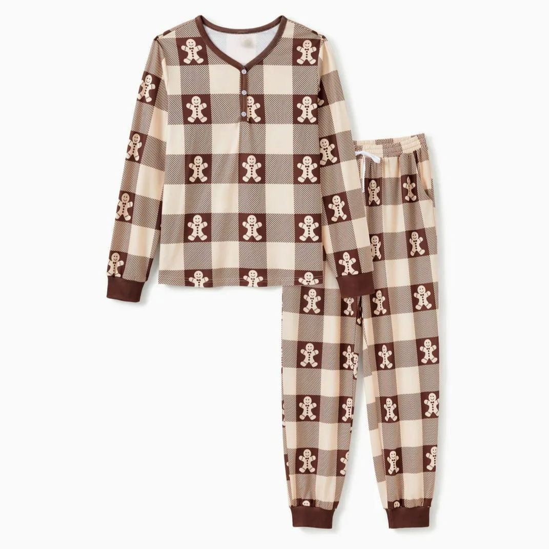 Gingerbread Plaid Family Matching Pajama Set-Original Pajamas